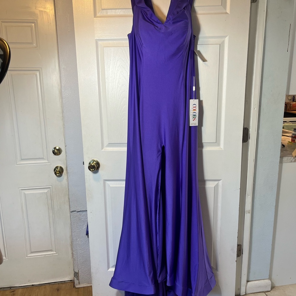 COLORS by‎ Kristine Vitali Gown Dress Purple Prom Womens 16 Long Sleeveless NEW
